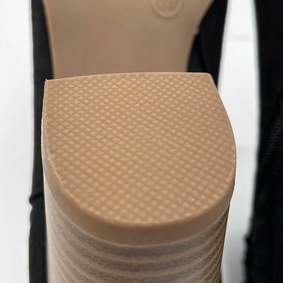 SM New York Barbie Black Suede Boots Braided Accent Ankle Boot 3” Heel - 7.5 - Picture 9 of 14